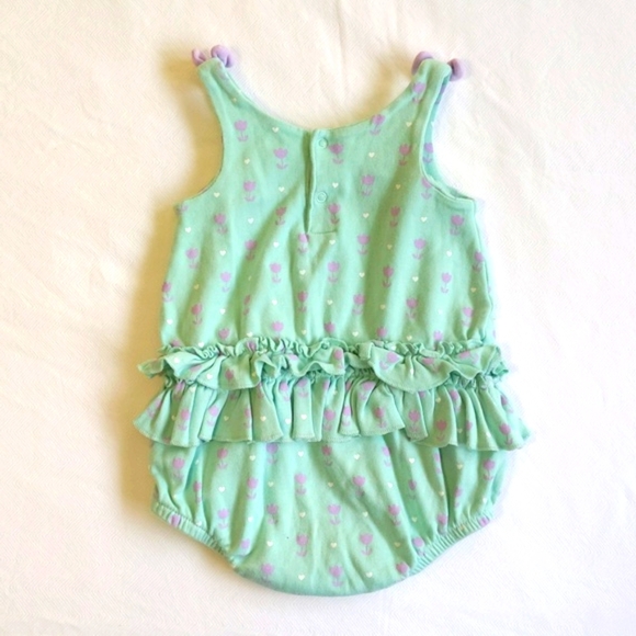 koala baby pastel mint tulip print bubble romper playsuit 6-9 months baby girl - Picture 6 of 7